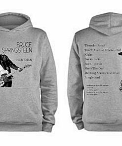 Jersey CON CAPUCHA, "BORN TO RUN" COLOR GRIS